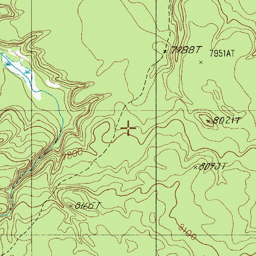 Topographic Map of Fairy Creek Trail, WY