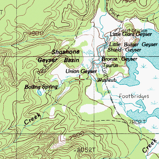 Topographic Map of Fall Creek, WY