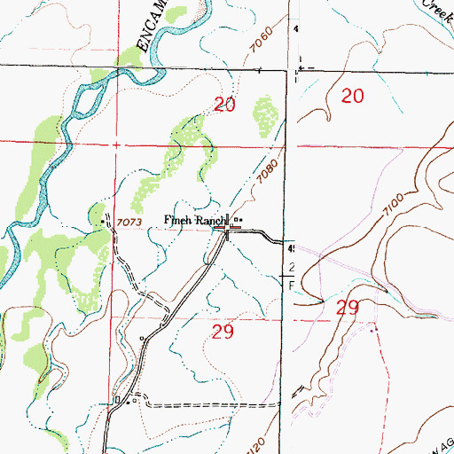 Topographic Map of Finch Ranch, WY