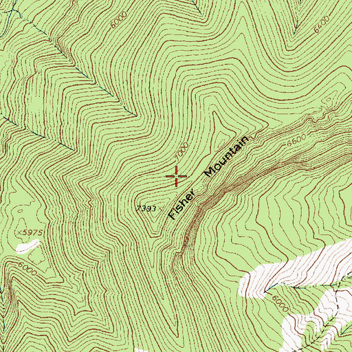 Topographic Map of Fisher Mountain, WY
