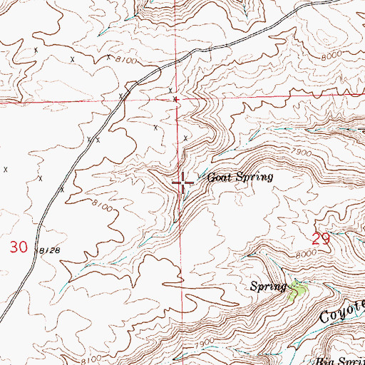Topographic Map of Goat Spring, WY