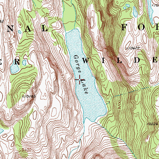 Topographic Map of Gorge Lake, WY