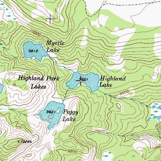 Topographic Map of Highland Lake, WY