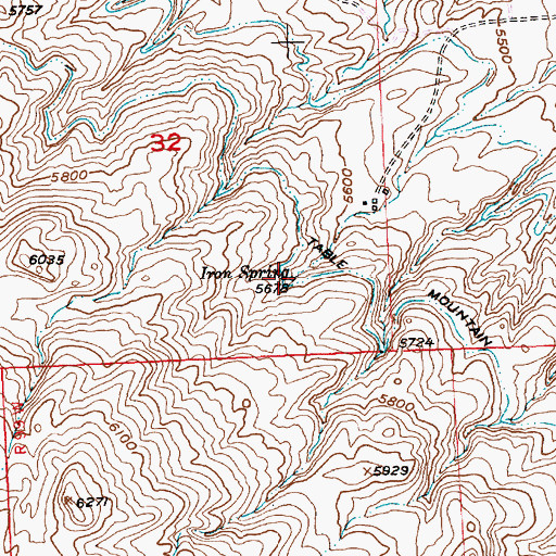 Topographic Map of Iron Spring, WY