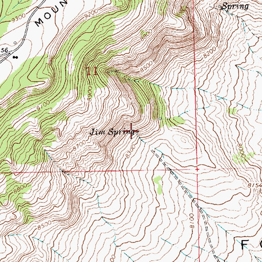 Topographic Map of Jim Spring, WY