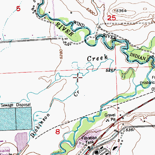 Topographic Map of Little Dickinson Creek, WY