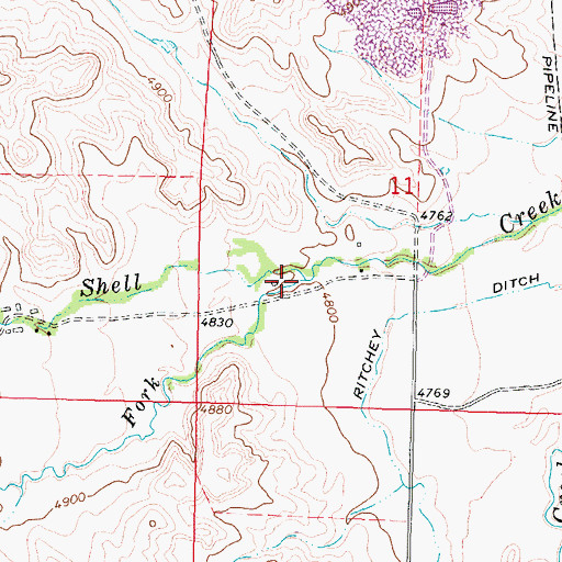 Topographic Map of Little North Fork, WY