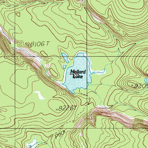 Topographic Map of Mallard Lake, WY