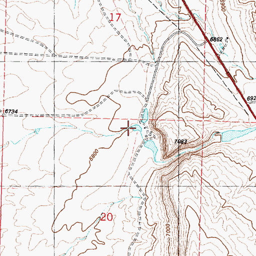 Topographic Map of Olsen Ranch, WY