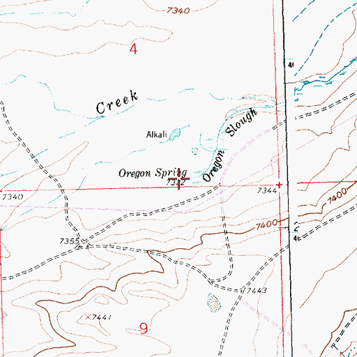 Topographic Map of Oregon Spring, WY
