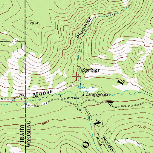 Topographic Map of Plummer Canyon, WY