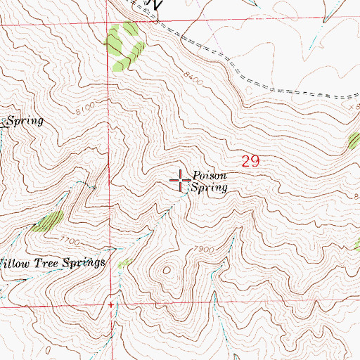 Topographic Map of Poison Spring, WY