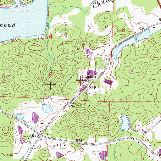 Topographic Map of Canaan Church, AL