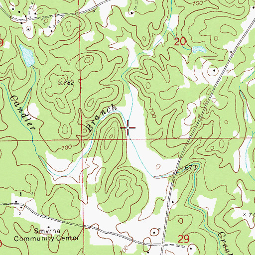 Topographic Map of Candler Branch, AL