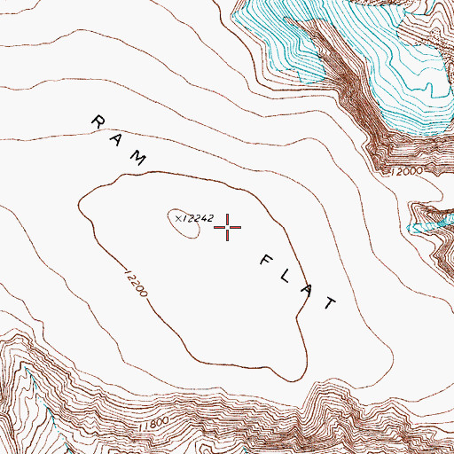 Topographic Map of Ram Flat, WY