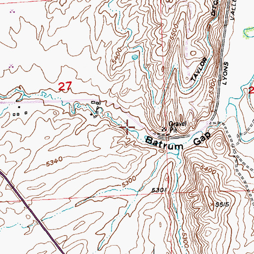Topographic Map of Robinson Gulch, WY