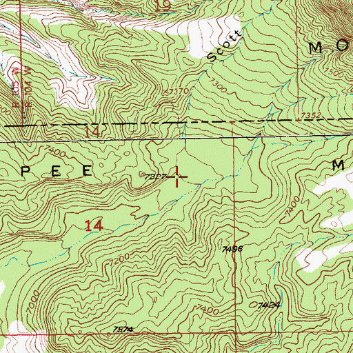 Topographic Map of Scott Canyon, WY