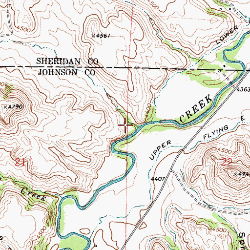 Topographic Map of Senff Draw, WY