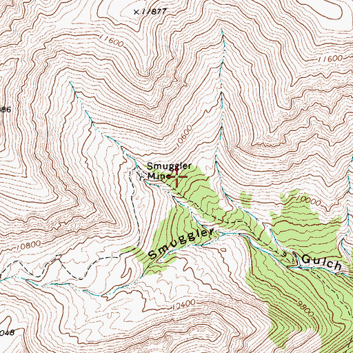Topographic Map of Smuggler Mine, WY