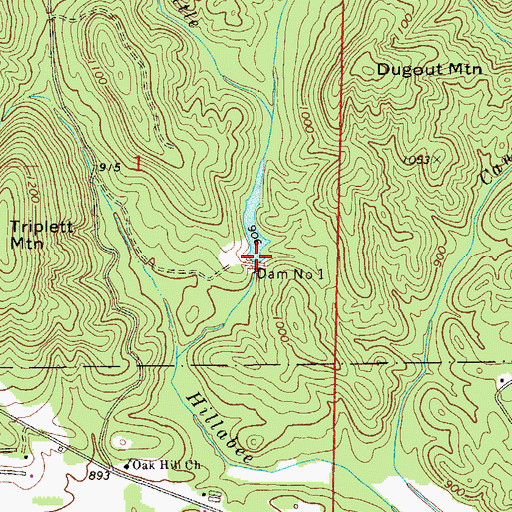 Topographic Map of Dam Number One, AL