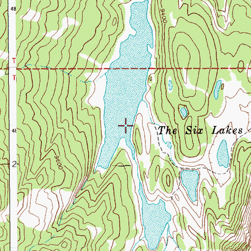 Topographic Map of The Six Lakes, WY