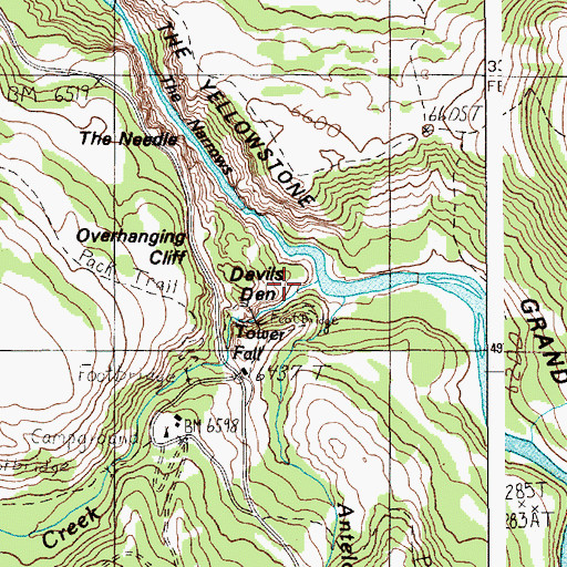 Topographic Map of Tower Creek, WY