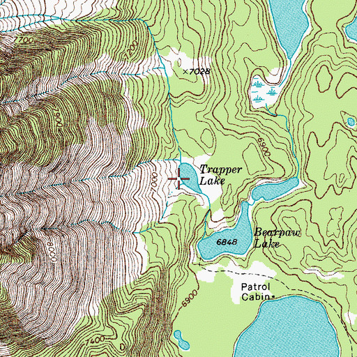 Topographic Map of Trapper Lake, WY