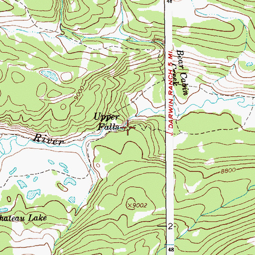 Topographic Map of Upper Falls, WY