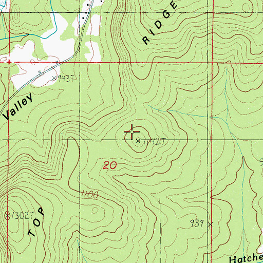 Topographic Map of Flat Top Ridge, AL