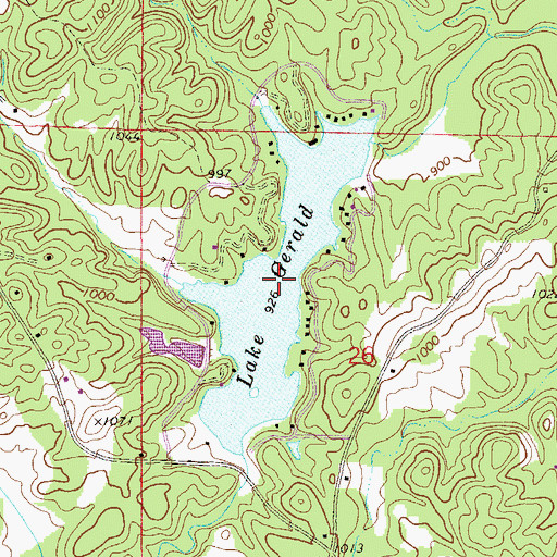Topographic Map of Lake Gerald, AL
