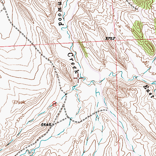 Topographic Map of West Fork Cottonwood Creek, WY