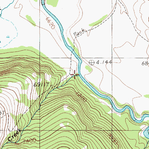 Topographic Map of Unnamed Creek, WY