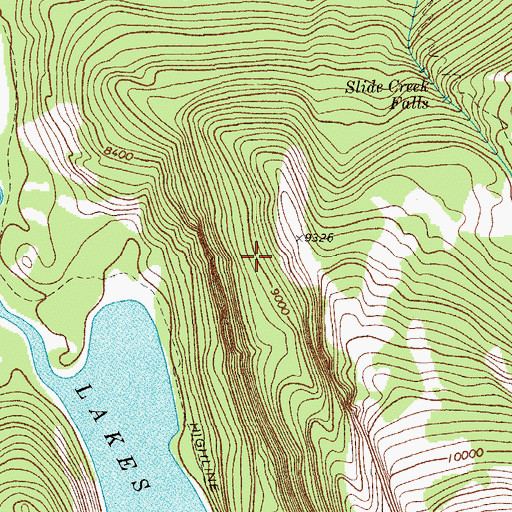Topographic Map of Slide Falls, WY