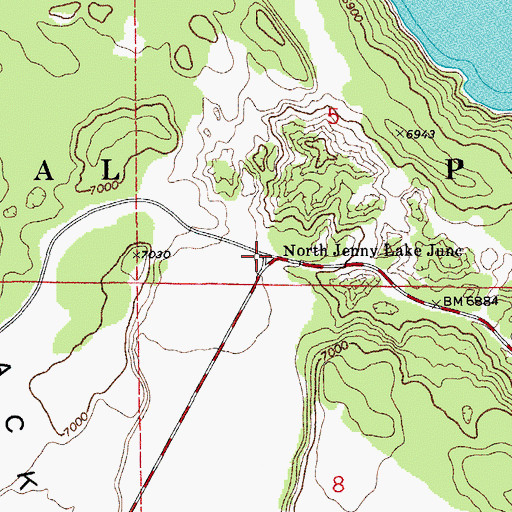 Topographic Map of North Jenny Lake Junction, WY