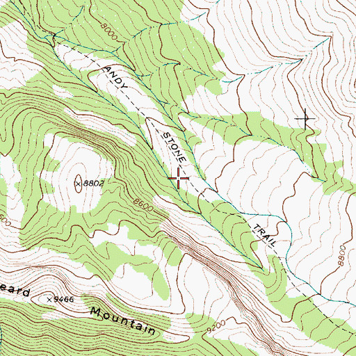 Topographic Map of Andy Stone Trail, WY