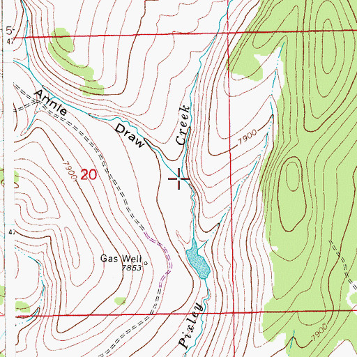 Topographic Map of Annie Draw, WY