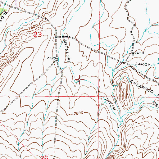 Topographic Map of Antelope Ditch, WY