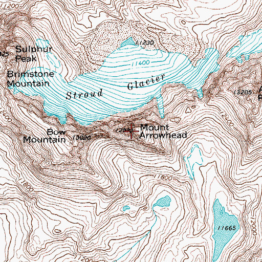 Topographic Map of Mount Arrowhead, WY