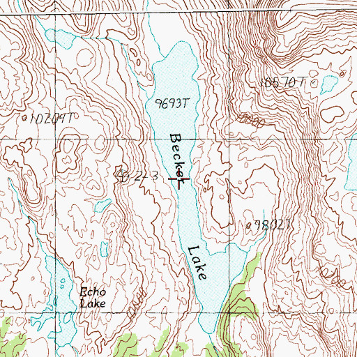 Topographic Map of Becker Lake, WY