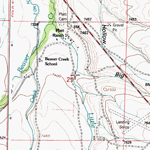 Topographic Map of Big Hollow Gulch, WY