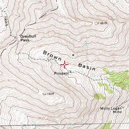 Topographic Map of Brown Basin, WY