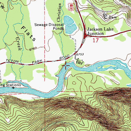 Topographic Map of Christian Creek, WY
