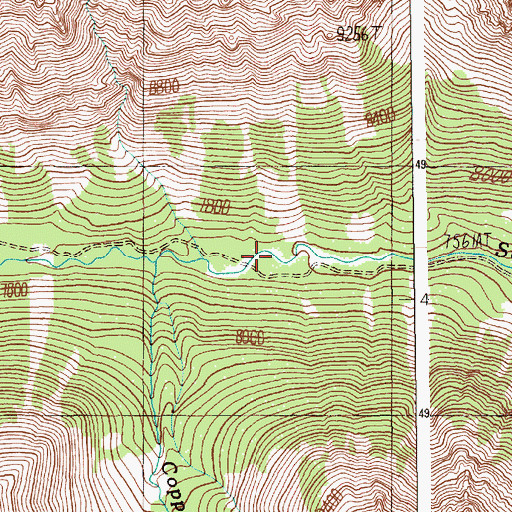 Topographic Map of Copper Creek, WY
