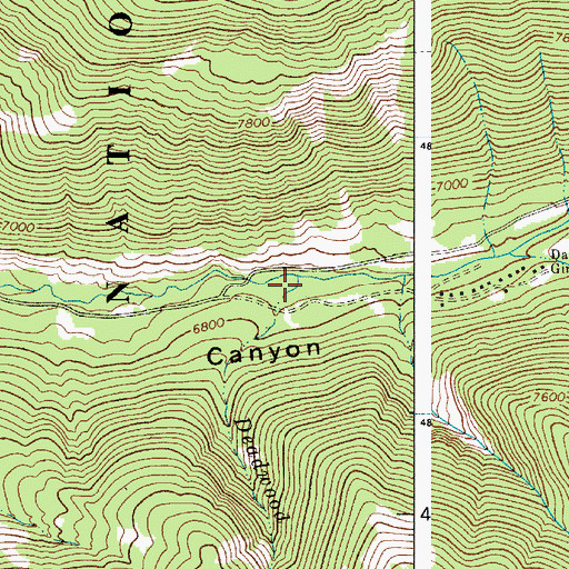 Topographic Map of Deadwood Creek, WY