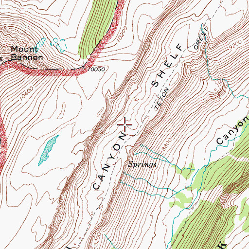Topographic Map of Death Canyon Shelf, WY