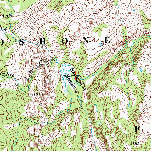 Topographic Map of Double Lake Creek, WY