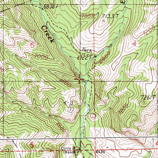 Topographic Map of East Fork Big Creek, WY