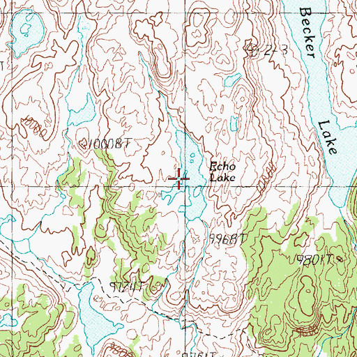 Topographic Map of Echo Lake, WY