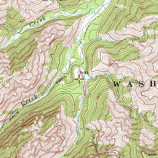 Topographic Map of Elizabeth Creek, WY