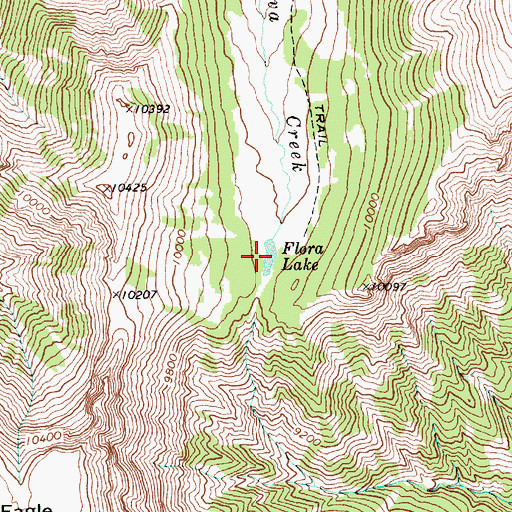 Topographic Map of Flora Lake, WY